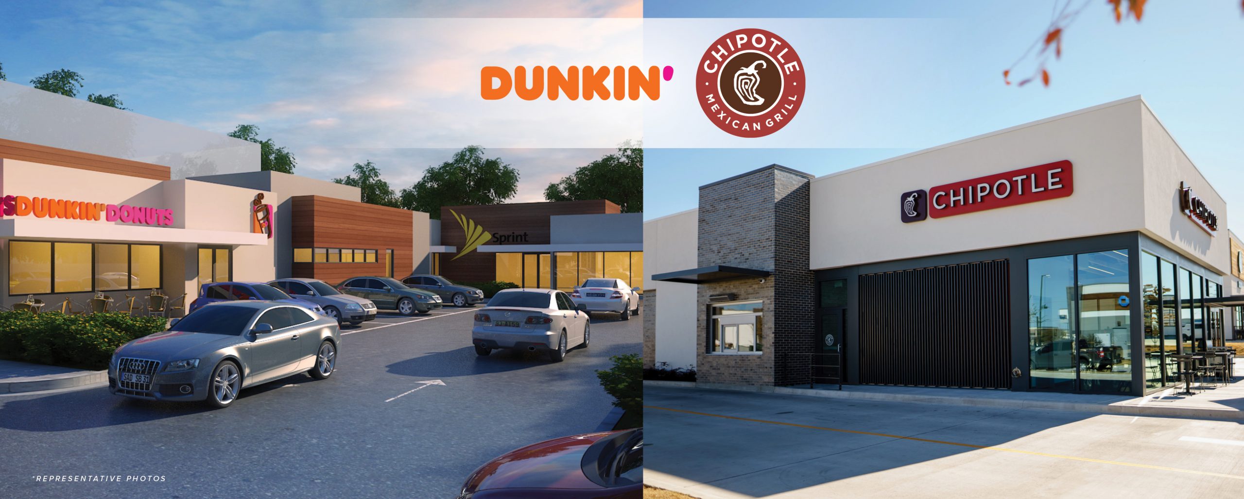 Dunkin Donuts & Chipotle Storefronts