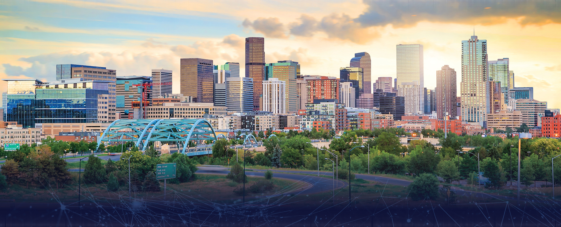 Skyline view of Denver retail properties